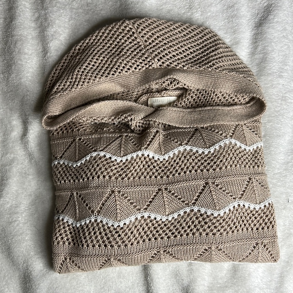 Cropped crochet hoodie